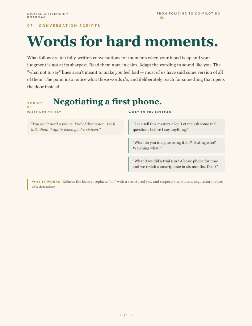 Digital Citizenship Roadmap — Family Screen Time & Phone Guide
