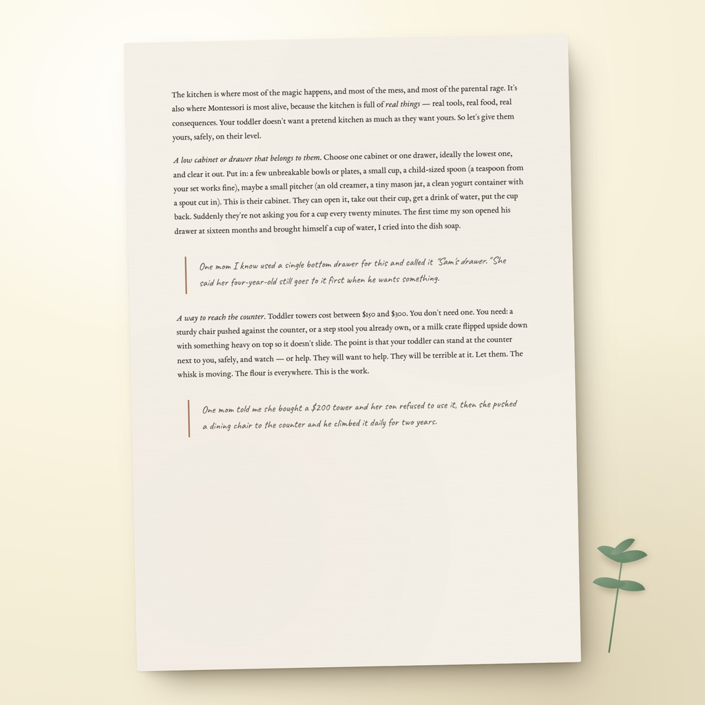 The $0 Montessori Home: Room-by-Room Setup Guide for Real Homes (PDF)